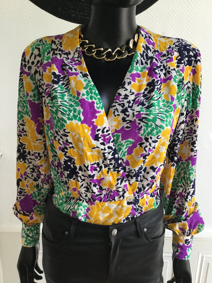 Blouse motifs abstraits colorés Guy Laroche