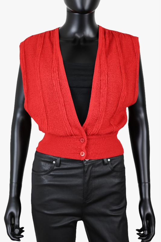 Top en maille rouge Escada