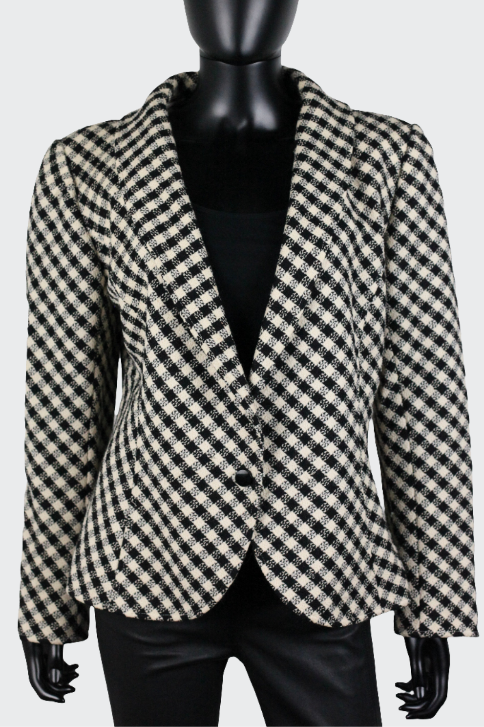 Blazer Ungaro à carreaux noirs et blancs