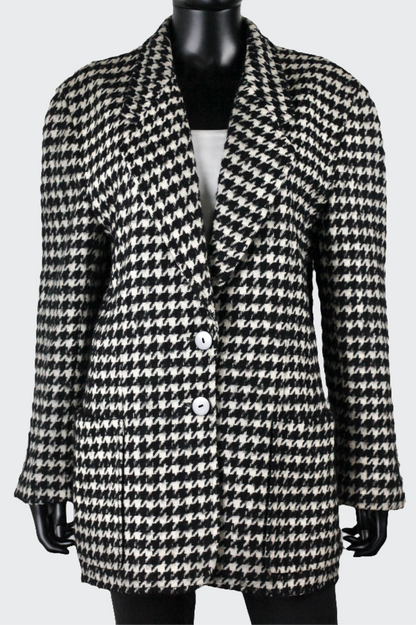 Manteau pied de poule en laine Escada