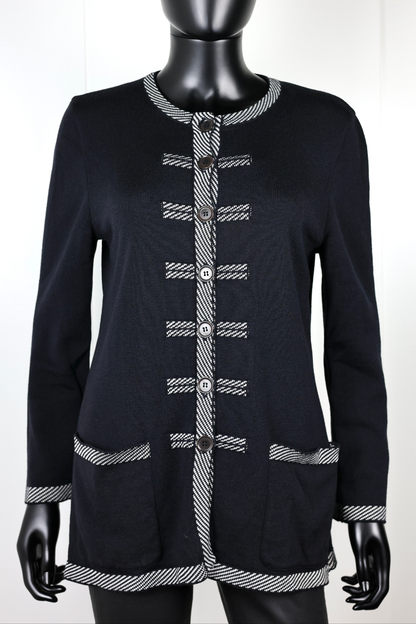 Cardigan officier noir et blanc Escada