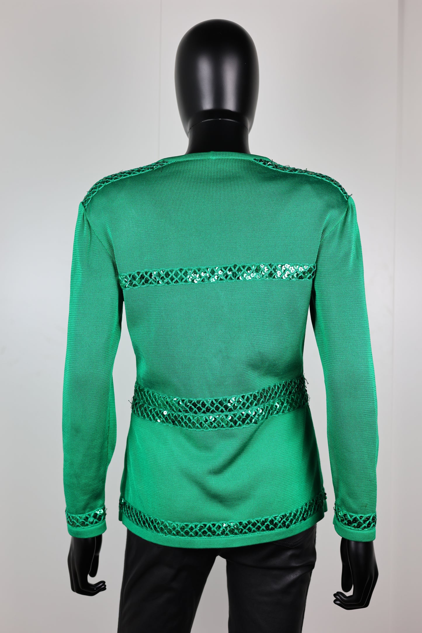 Gilet vert à rayures sequins Guy Laroche