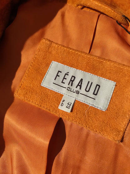 Veste orange en daim Louis Féraud