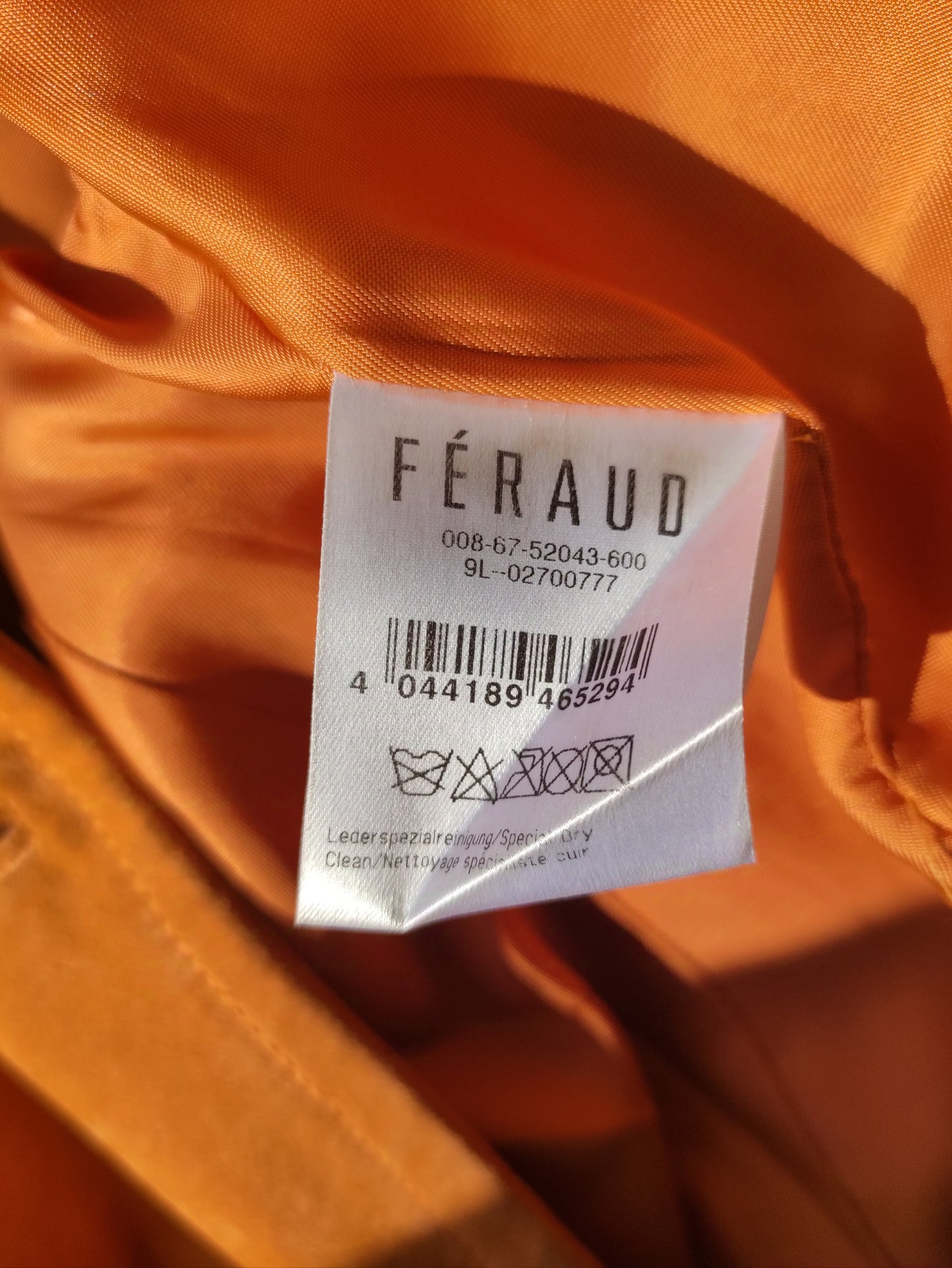 Veste orange en daim Louis Féraud