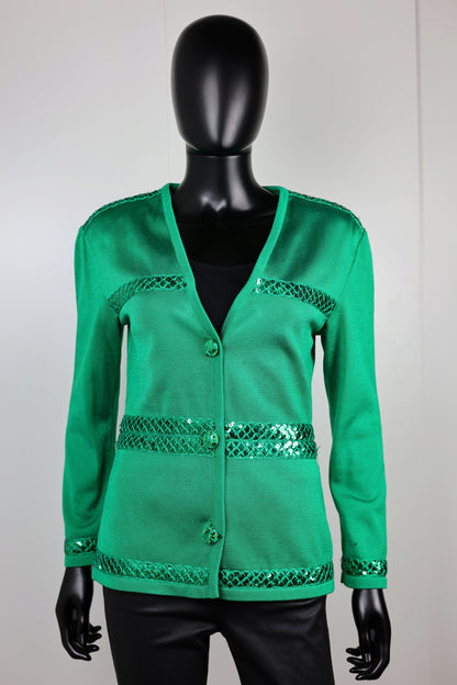 Gilet vert à rayures sequins Guy Laroche