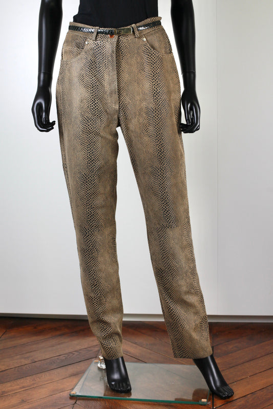 Pantalon en cuir serpent Nina Ricci