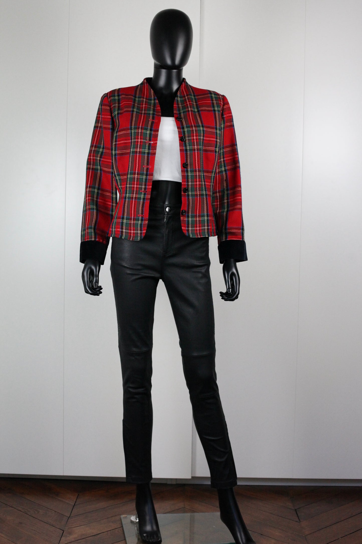 Veste motifs tartan rouges et verts Ungaro