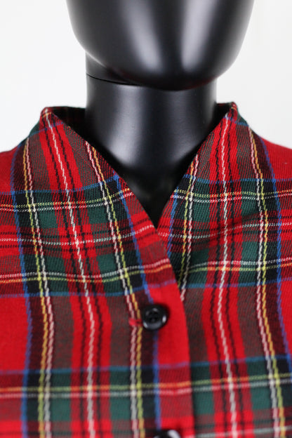 Veste motifs tartan rouges et verts Ungaro