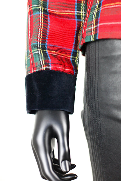 Veste motifs tartan rouges et verts Ungaro