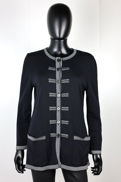 Cardigan officier noir et blanc Escada