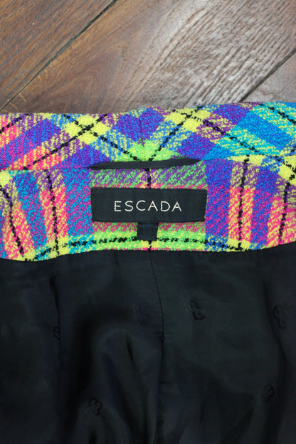 Blazer carreaux multicolores Escada