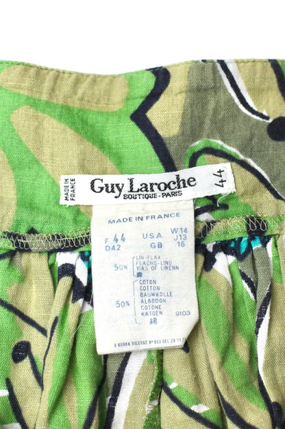 Jupe Guy Laroche imprimé vert fleuri