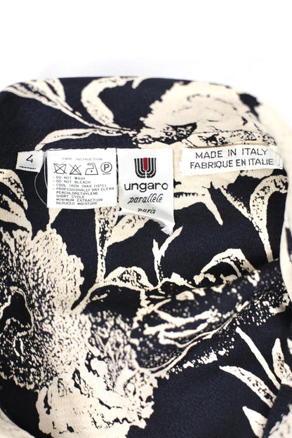 Chemise motifs fleuris noirs et blancs Ungaro Parallèle