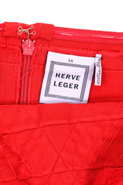 Bustier clouté rouge Hervé Léger