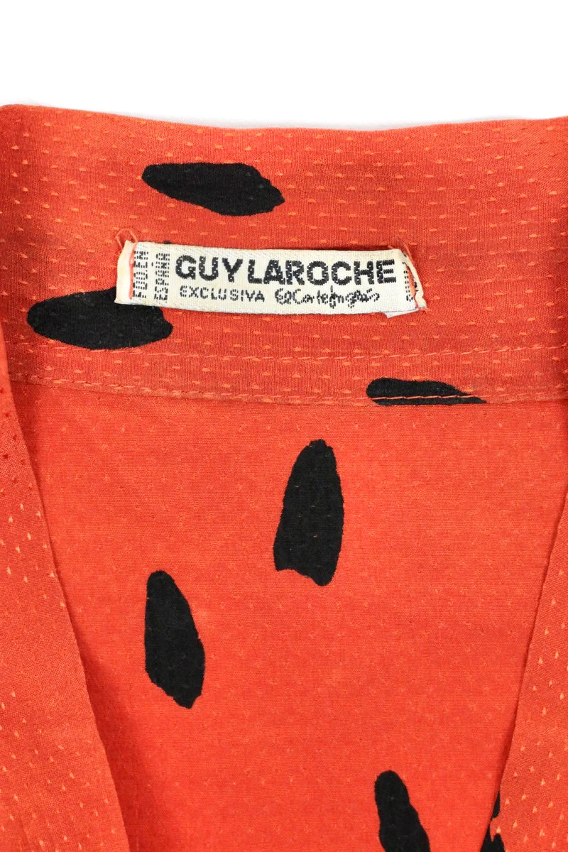 Chemise Guy Laroche terracota à pois noirs