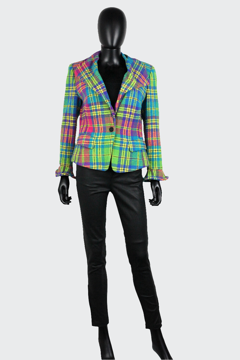 Blazer carreaux multicolores Escada