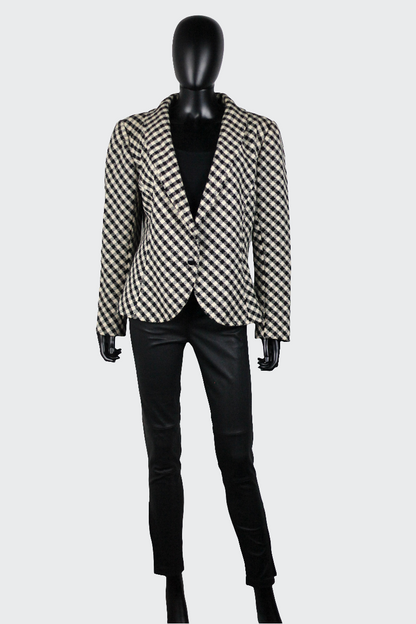 Blazer Ungaro à carreaux noirs et blancs