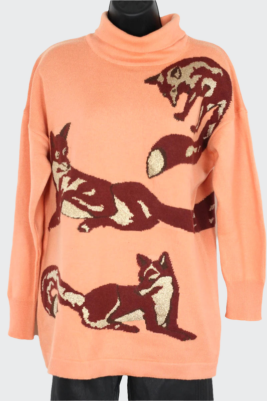 Pull Escada renards vintage ekinox vintage haute couture 