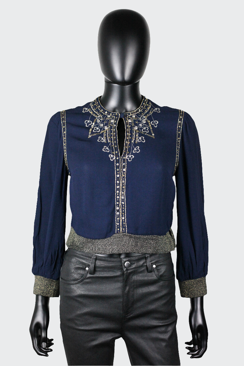 Blouse à plastron brodé Louis Féraud