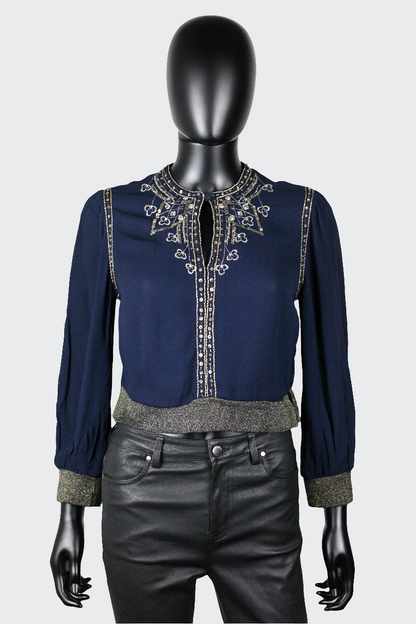 Blouse à plastron brodé Louis Féraud