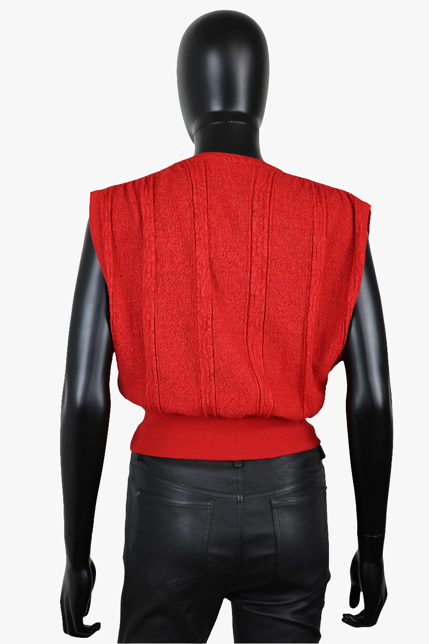 Top en maille rouge Escada