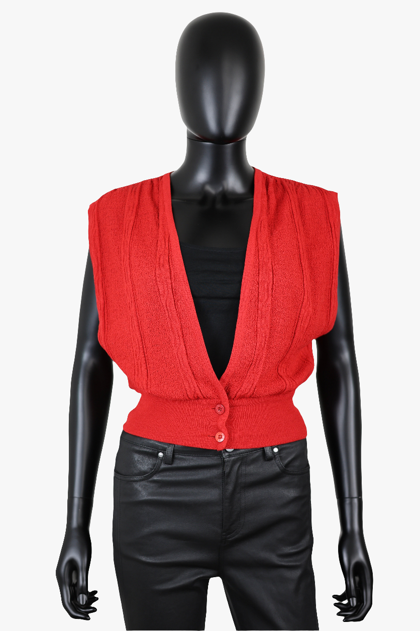 Top en maille rouge Escada