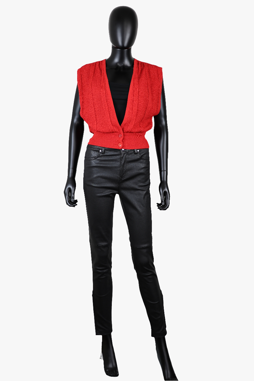 Top en maille rouge Escada