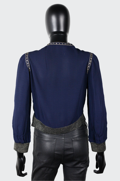 Blouse à plastron brodé Louis Féraud