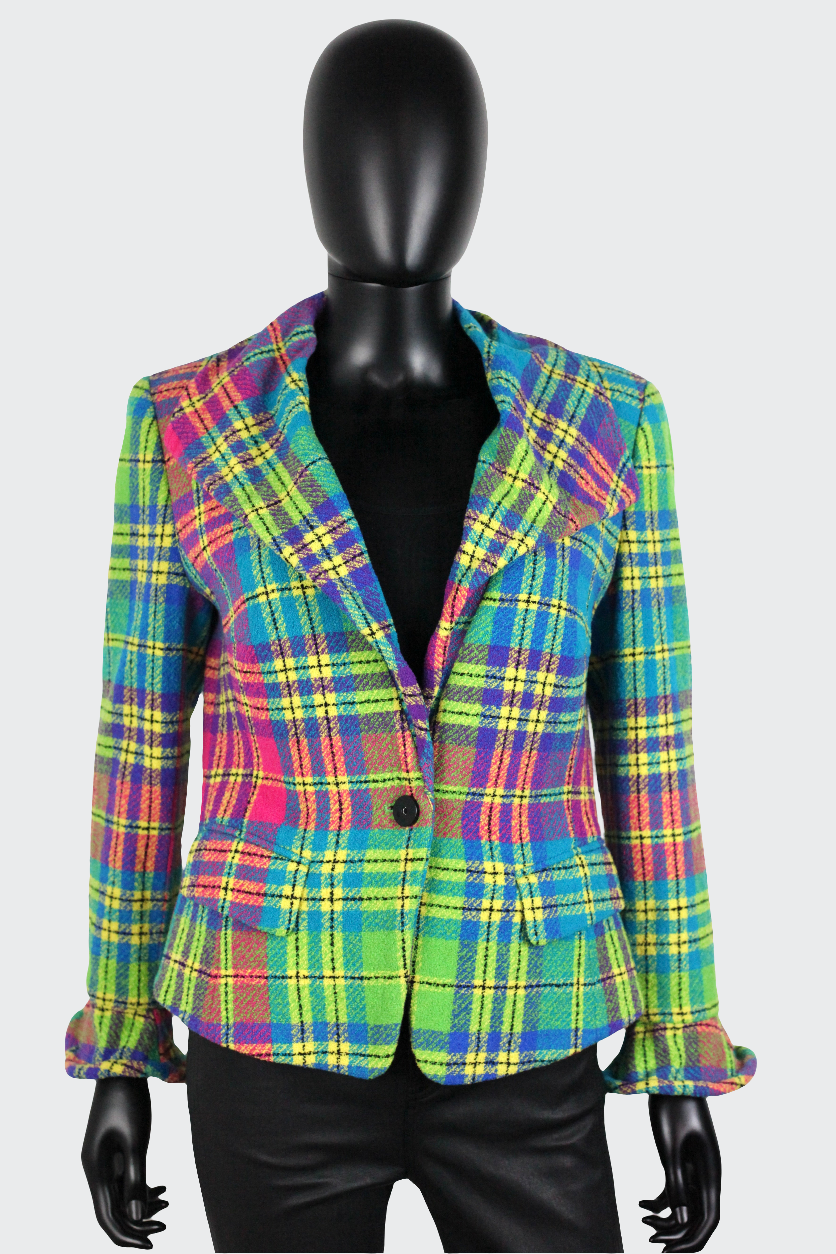 Blazer carreaux multicolores Escada