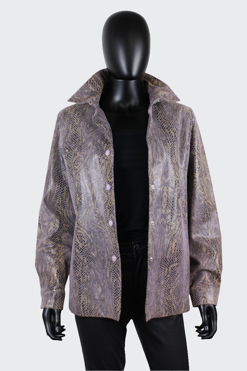 Veste en cuir serpent Nina Ricci vintage Ekinox vintage vêtements vintage grands couturiers créateurs seconde main luxe slow fashion