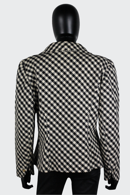 Blazer Ungaro à carreaux noirs et blancs