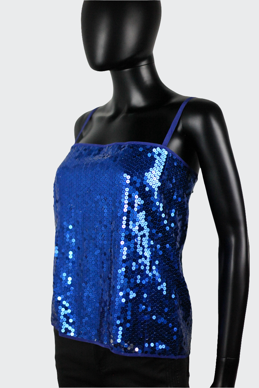 Top à sequins bleus Escada