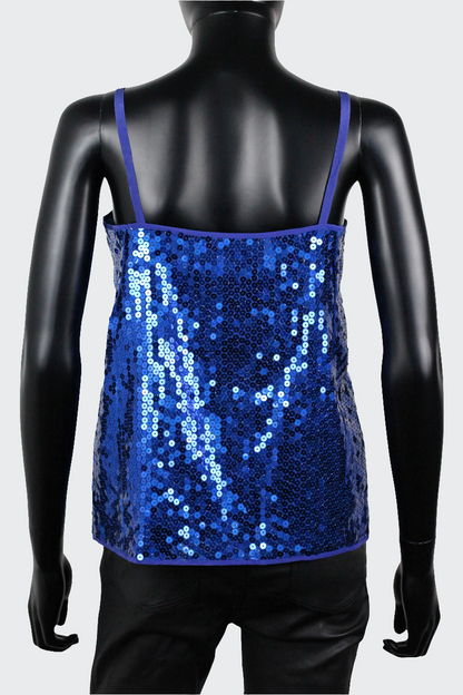 Top à sequins bleus Escada