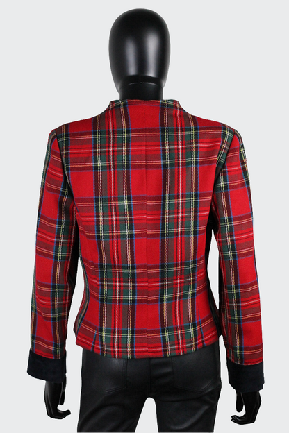 Veste motifs tartan rouges et verts Ungaro