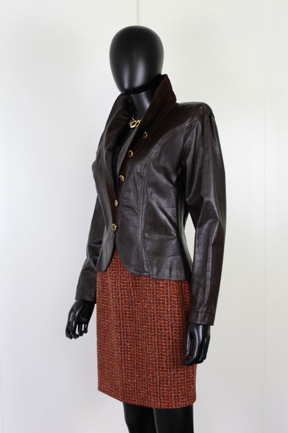 Veste en cuir Ungaro Parallèle 80s