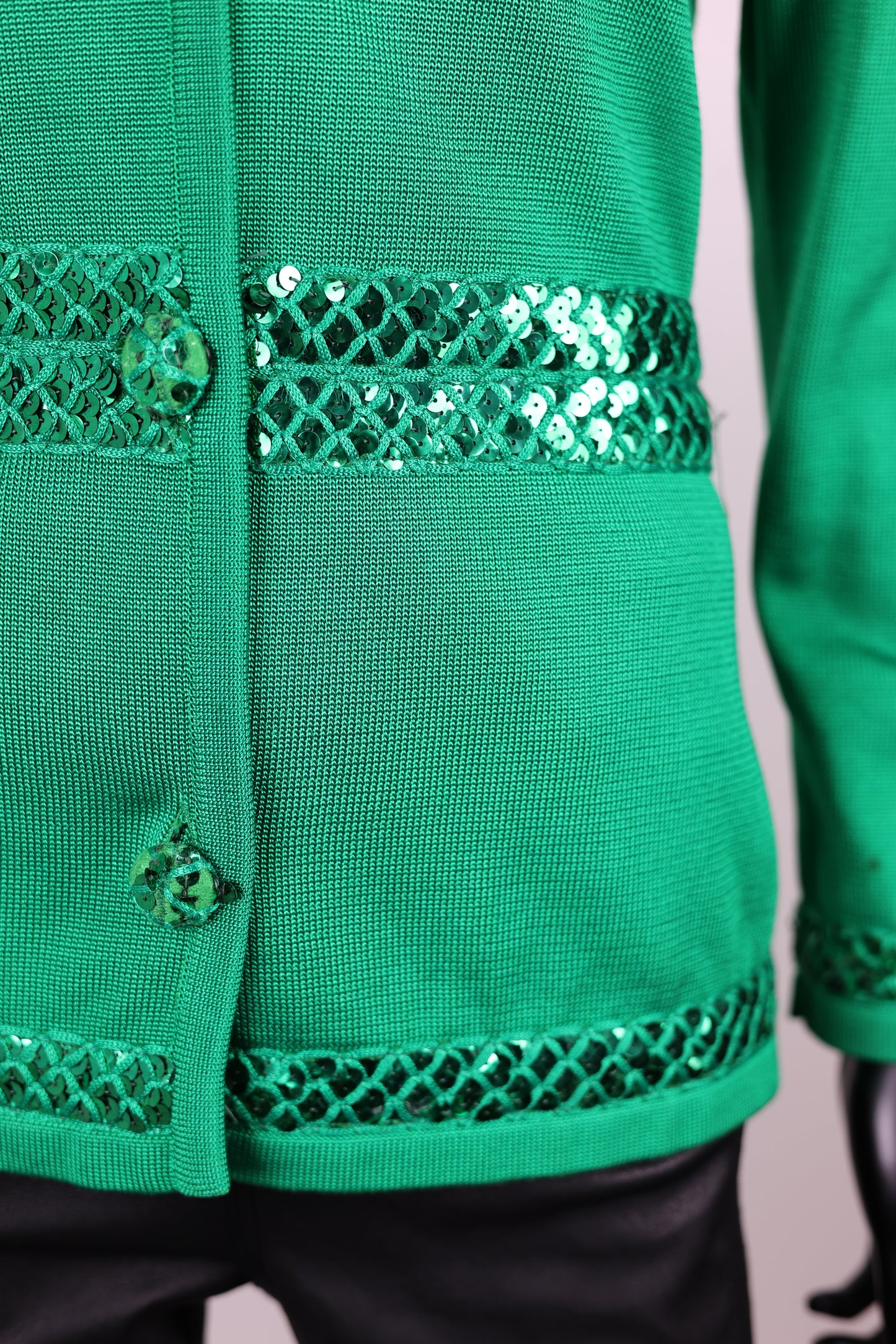 Gilet vert à rayures sequins Guy Laroche