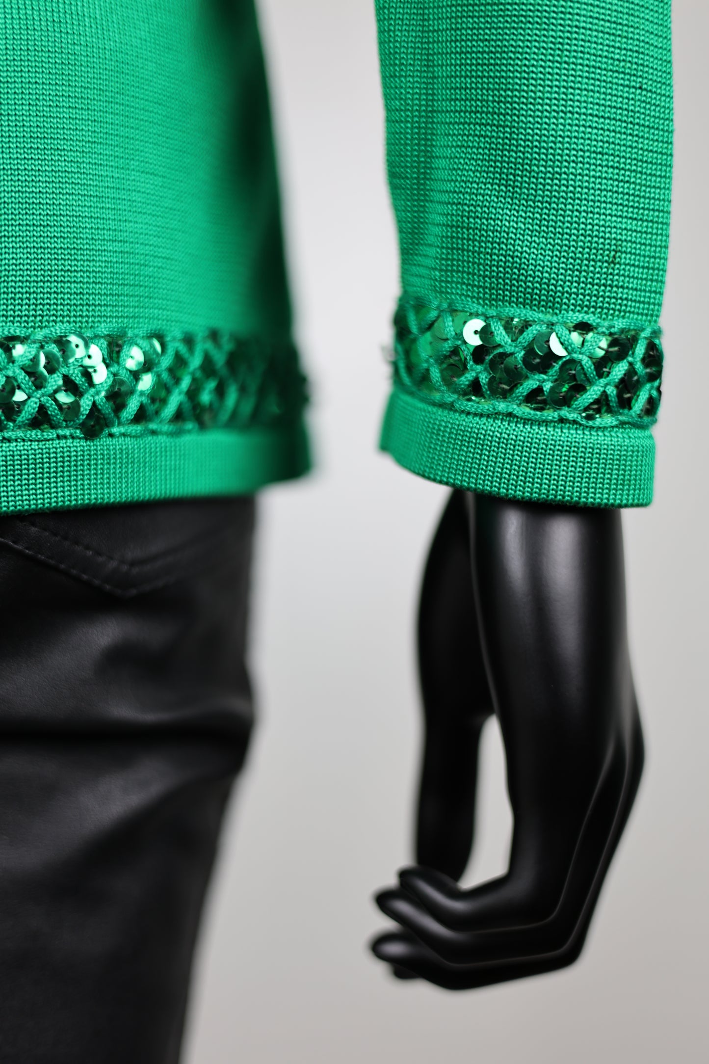 Gilet vert à rayures sequins Guy Laroche