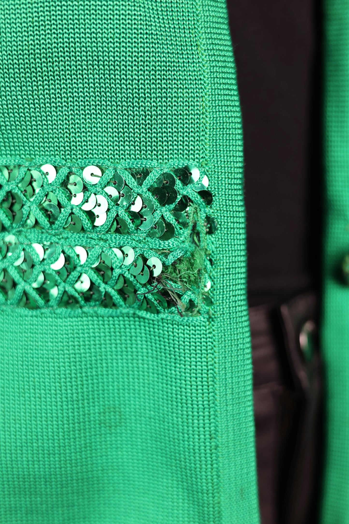 Gilet vert à rayures sequins Guy Laroche