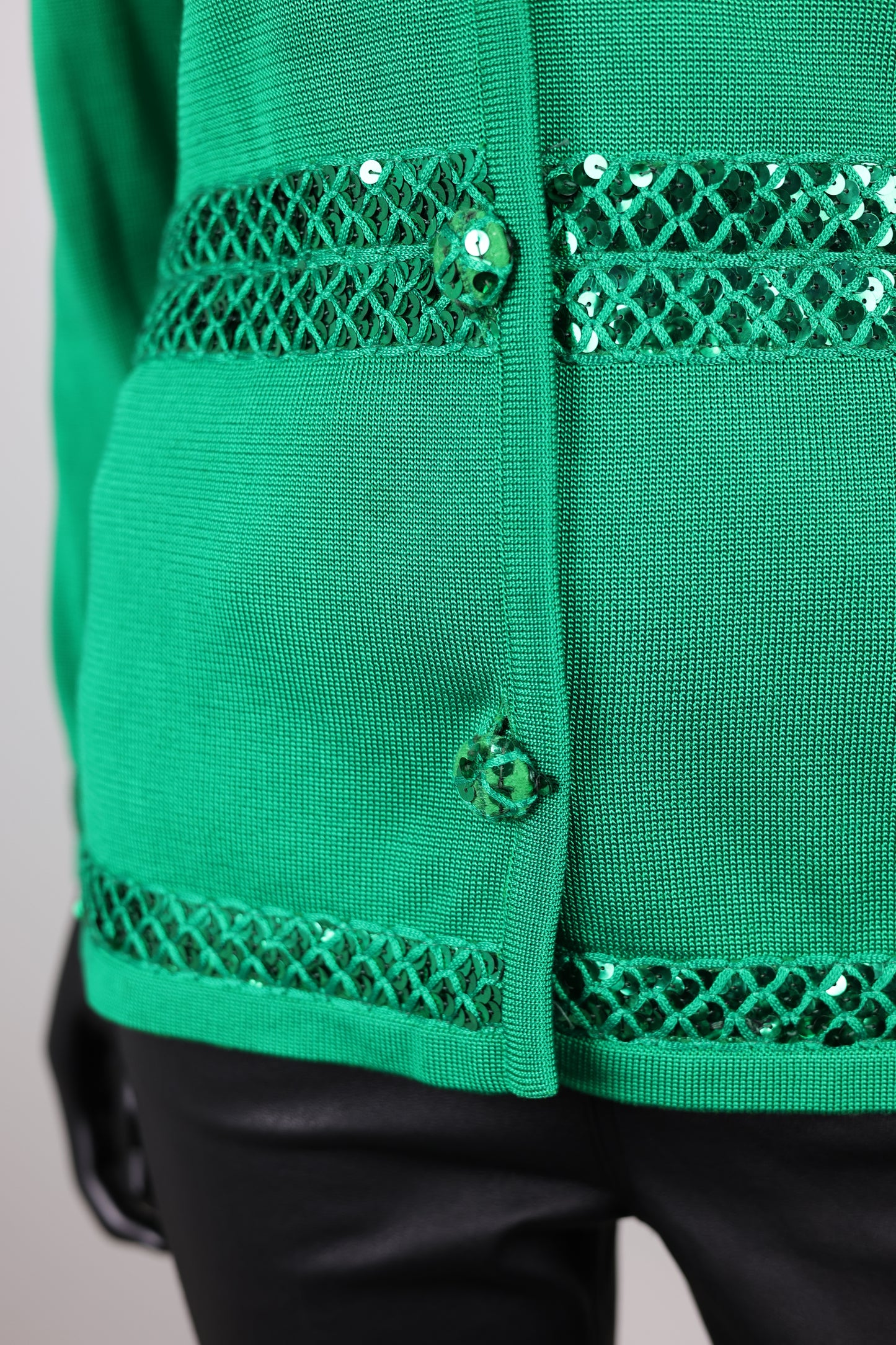 Gilet vert à rayures sequins Guy Laroche